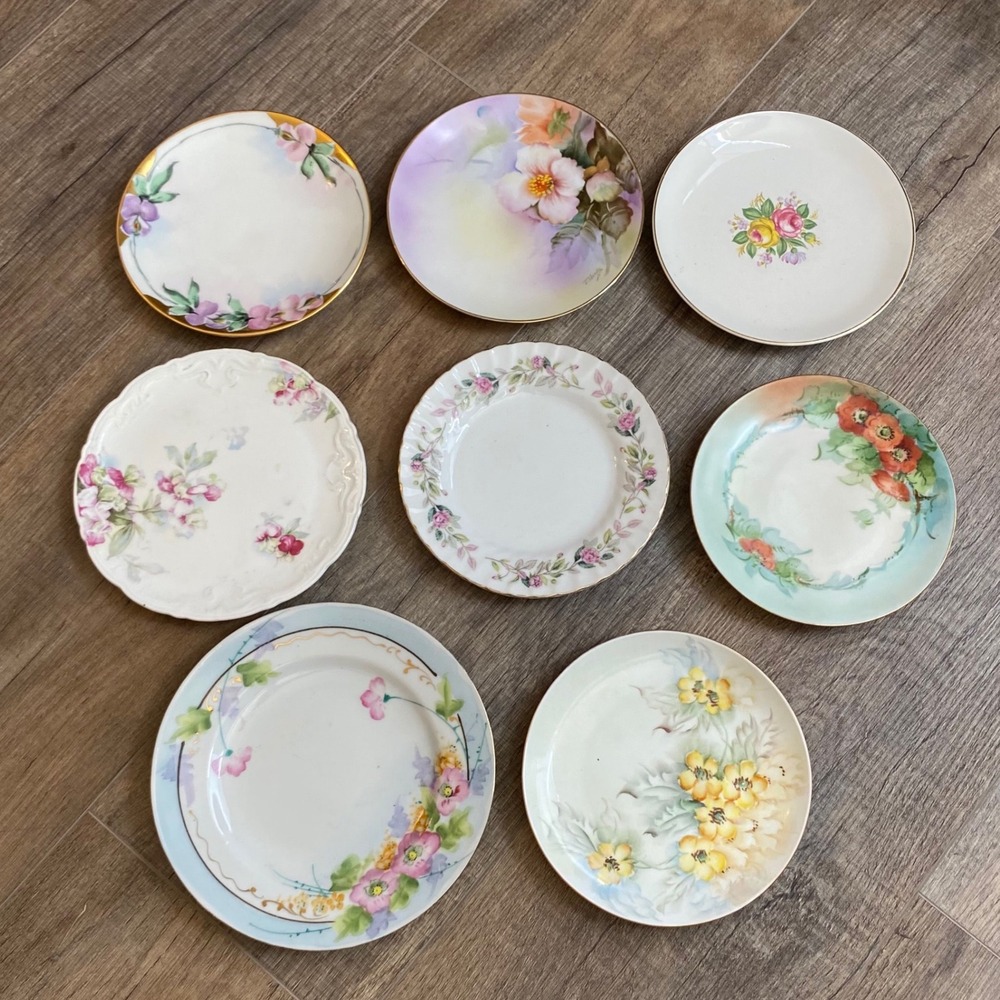 Vintage Mismatched Floral Decorative Plates Set of 8 Creative Royal Heritage